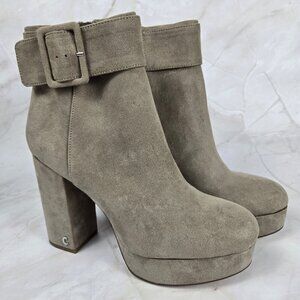 Circus Sam Edelman Alie Size 8M Flint Grey Platform Booties Suede Leather NWT